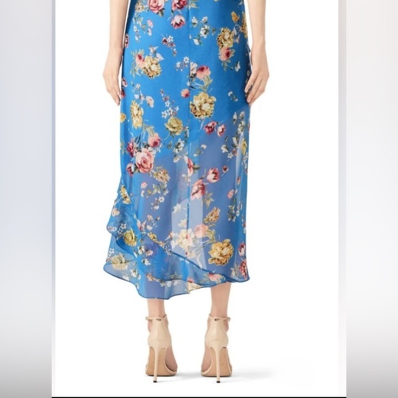 SLATE AND WILLOW🦋SIZE 8🦋BLUE ETHEREAL FLOWING MAXI MIDI CHIFFON DRESS $350 NEW - Picture 8 of 12